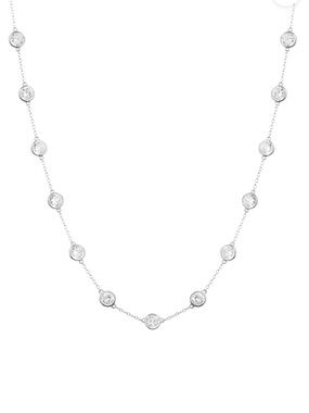 Dorsey Clemence White Sapphire Necklace Silver, 17”